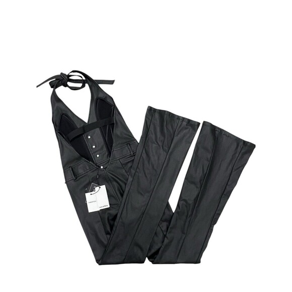 Retrofête Cynthia Jumpsuit Black Coated Flared Leg Retro Revolve Women’s Size S - Picture 8 of 16